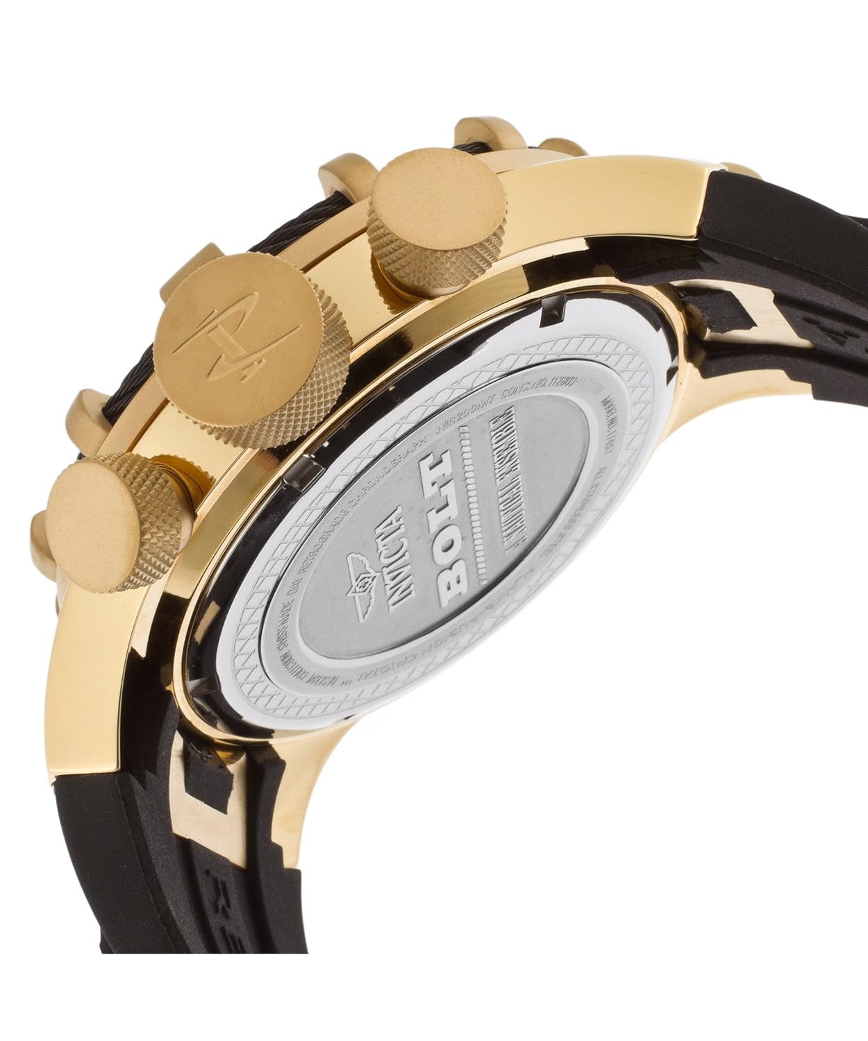 Amazon.com: Invicta 17467 Men's Bolt Reserve Chrono Black Polyurethane  Black Carbon Fiber Dial