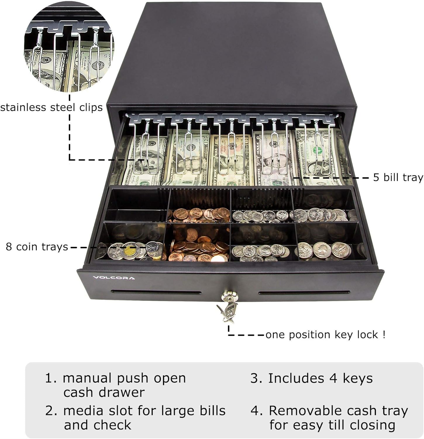 Amazon Com 16 Manual Push Open Cash Register Drawer For Point