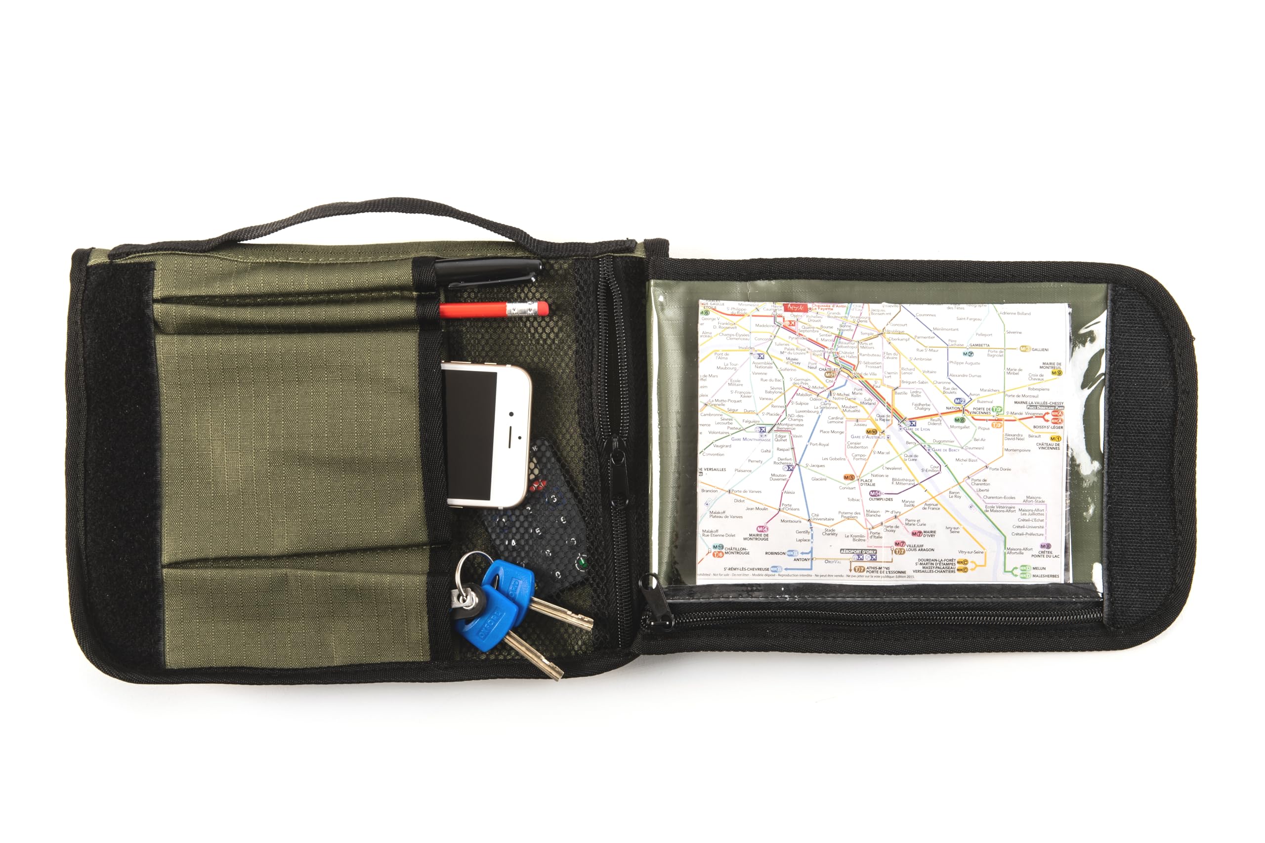 Snugpak Grab A5 WGTE - Weather-Resistant Heavy Duty Polyester Travel Document Organiser with Zippered Compartments, Stationery Pockets - Portable Document Organiser - Olive