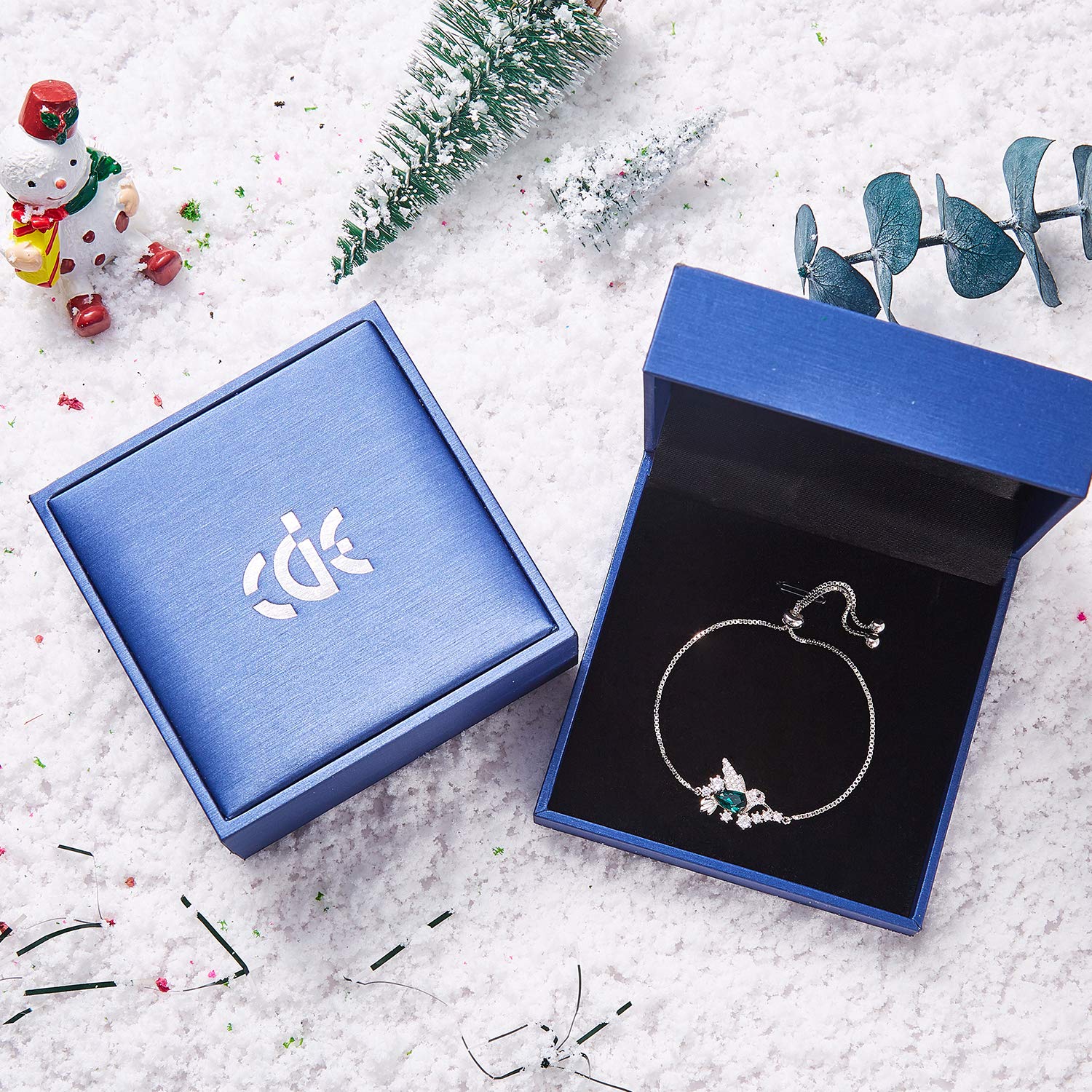 CDE Hummingbird Swarovski Bracelet Sterling Silver Women Bangle Bracelets Fine Jewelry Green Stone