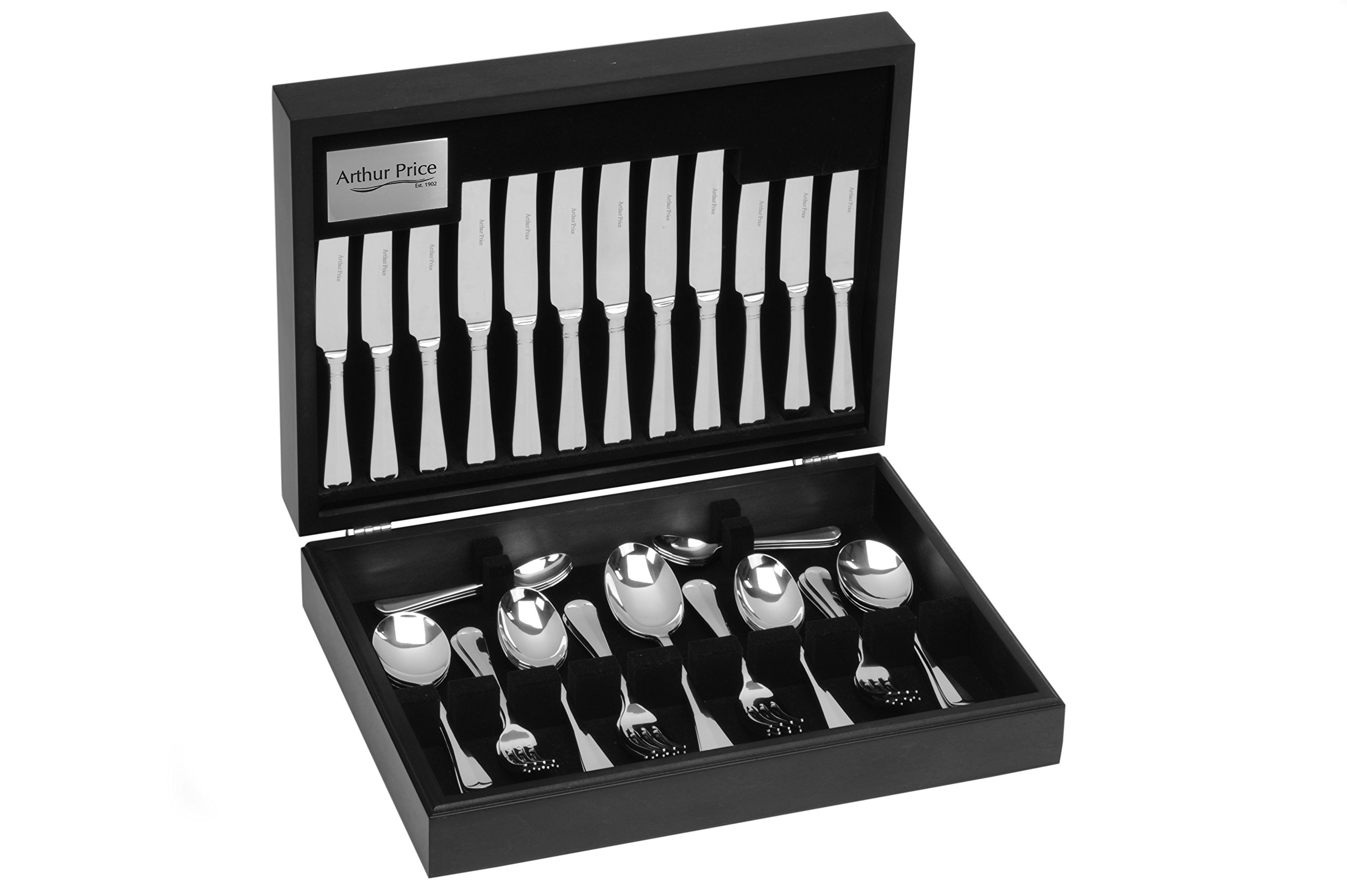 Arthur Price 88-Piece Classic Rattail Canteen, Silver