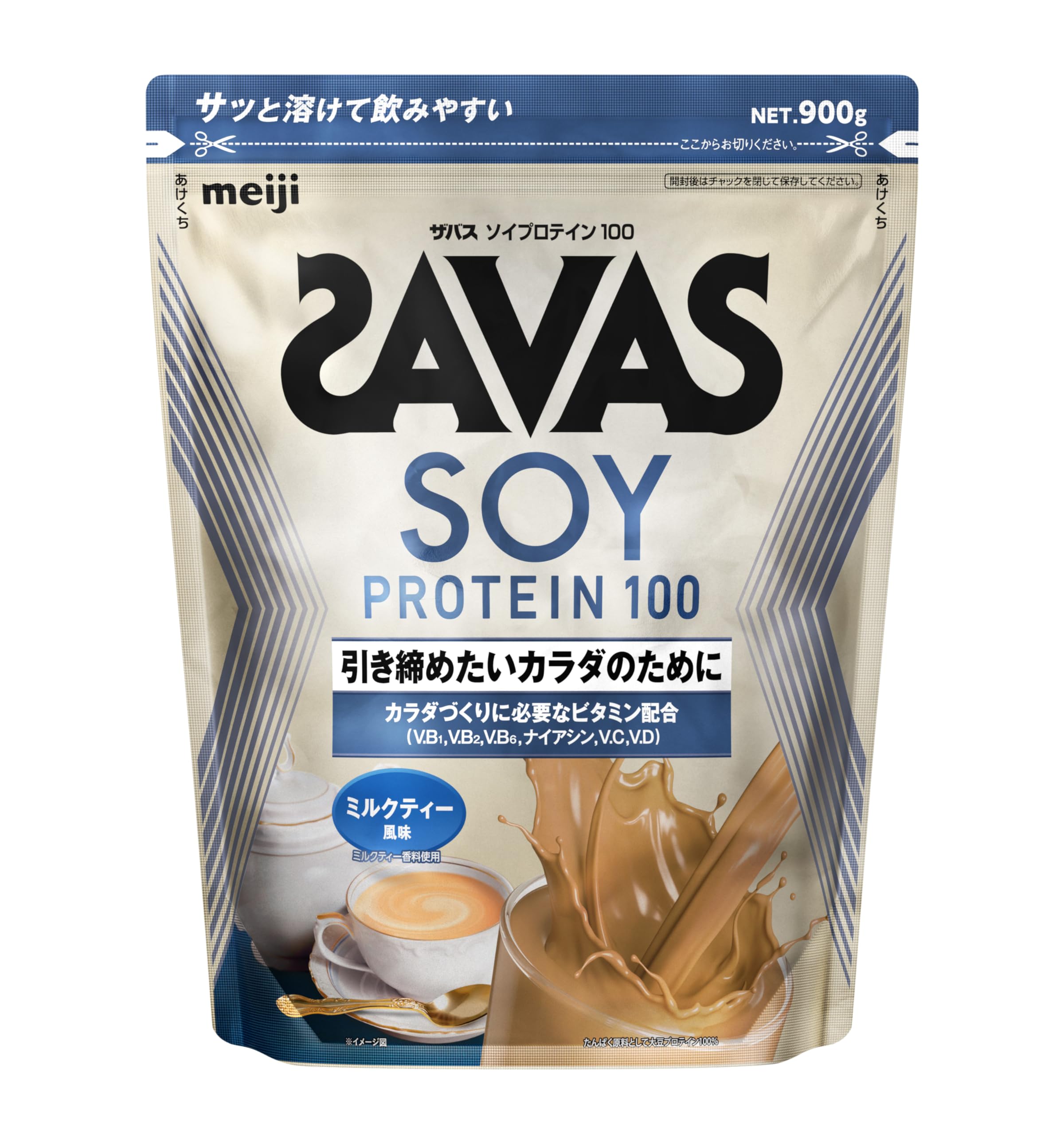 ザバス(SAVAS) ソイプロテイン100 ミルクティー風味 900g 明治 国内製造商品画像