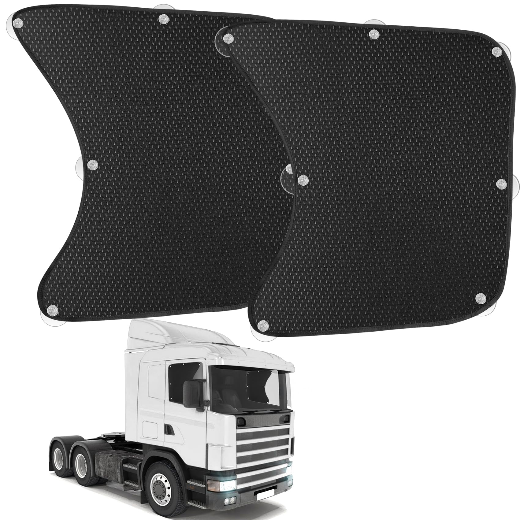 Photo 1 of 2pcs Semi Truck Side Window Sun Shade for Freightliner Volvo VNL International Trucks RV,Interior UV Protection Truck Side Window Shade semi Trucks Accessories Keep Your car Cool