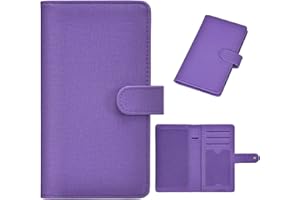 HOFFI Woven Checkbook Covers- Leather RFID Check Registers for Personal Checkbook，Women&Men Wallets with Checkbook Holder Case (Woven-Purple)