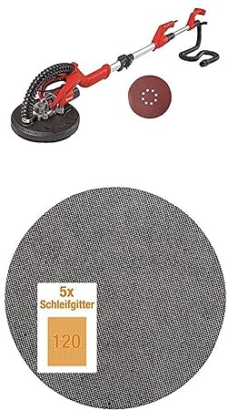Einhell Trockenbauschleifer TC-DW 225 (600 W, Ø 225 mm, Drehzahlregelung, 6x Klett-Schleifscheiben 2xP60 2xP80 2x P120) + kwb