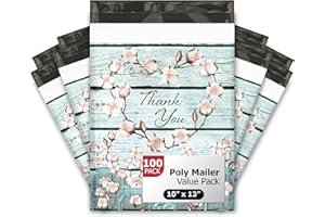 PRO SUPPLY GLOBAL 10x13 (100) Cotton Summer Designer Poly Mailers Waterproof Self Sealing Tear Resistant Polymailers Shipping Envelopes Premium Printed Bags For Small Businesses