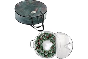 VENO 2 Pack Christmas Wreath Storage Container - for 36 Inch Bag for Wreaths and Garland- Dual Zippered W/Strong, Durable Han