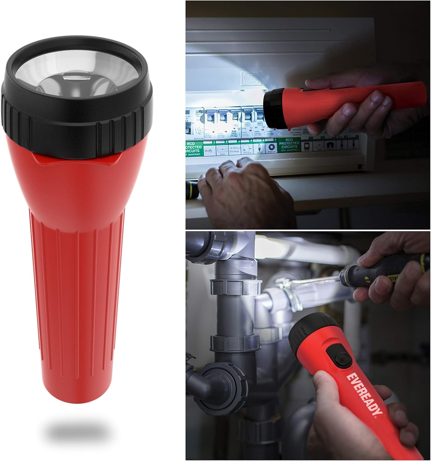 Eveready LED Flashlight, 4-Pack, Bright and Durable, Batteries Included