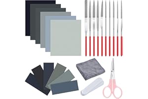 Akamino 26 Pieces Resin Casting Kits - Include Sand Papers Polishing Cloth Polishing Sticks Various Shapes Files and Scissors for Polishing Epoxy Resin Jewelry Making Tools Supplies