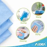 AIDEA Microfibre Cloth 10 Pack 30x30cm Lint Free Reusable Cleaning Towels Blue view 3
