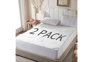 BEDLORE 2 Pack Waterproof Full Size Mattress Protector, Cooling Mattress Pad Fitted 6-15" Deep Pocket, 3D Air Fabric Soft Double Bed Mattress Cover Noiseless Washable for College Dorm