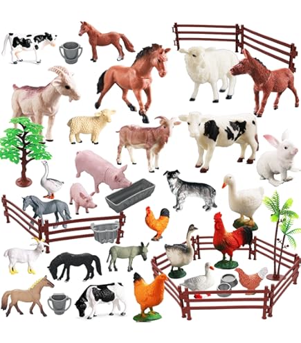 5-Piece Miniature Farmer Figures - Realistic Resin Farm Character Toys For Playsets