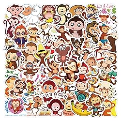LTZSTONE Cartoon Monkey Stickers 60pcs Decals for