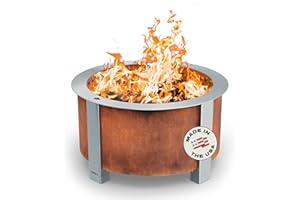 Breeo Smokeless Fire Pit (X Series 24, Corten Steel) | 27.5 inch Smokeless Firepit for Outside | 62 Pounds | Ideal for Families, Gifts for Dad | Compatible with Wide Range of Breeo Accessories