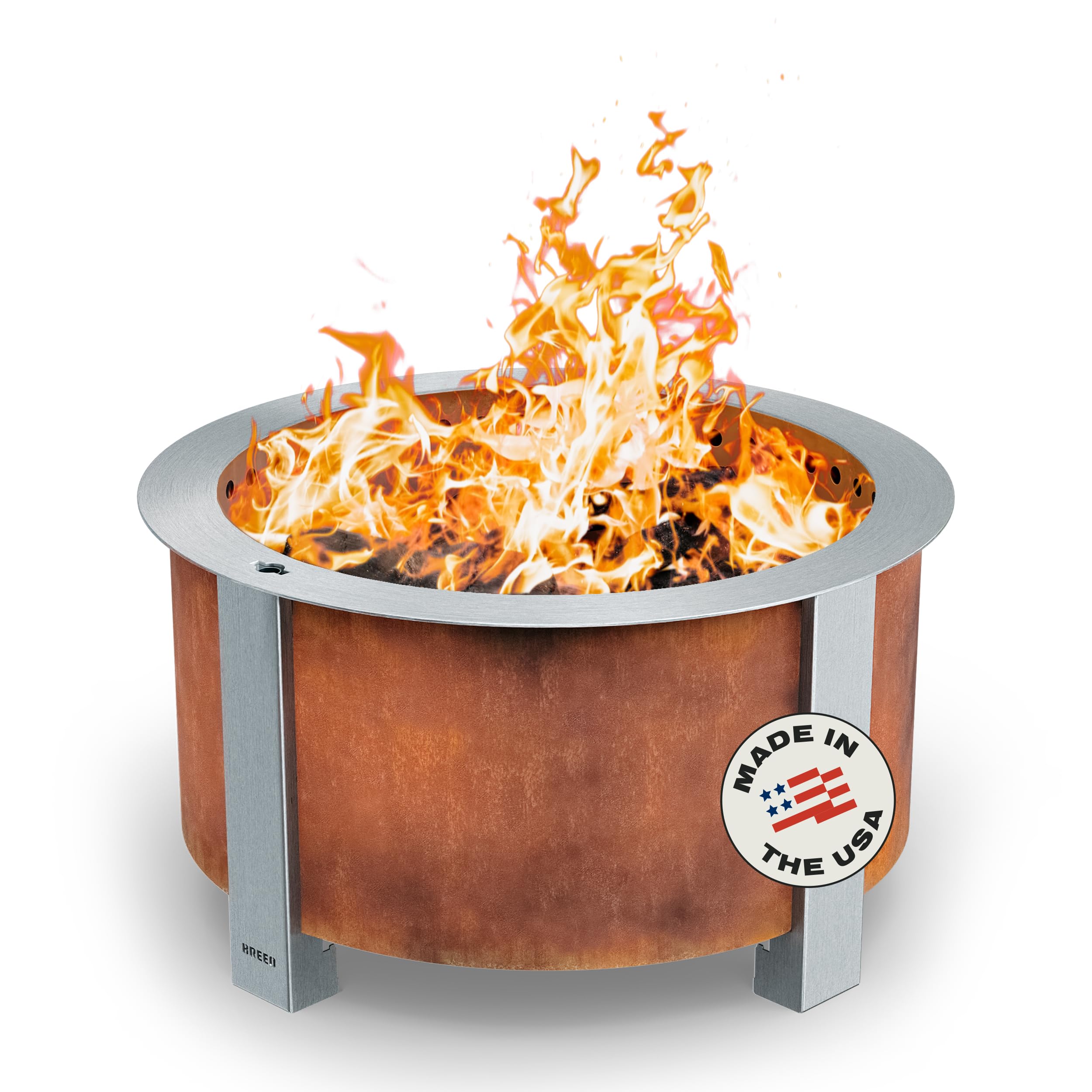 Photo 1 of ** see notes** Breeo Smokeless Fire Pit (X Series 24, Corten Steel) | 27.5 inch Smokeless Firepit for Outside | 62 Pounds | Ideal for Families, Gifts for Dad | Compatible with Wide Range of Breeo Accessories850027772042
