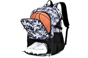 Hsmihair Basketball Backpack Large Sports Bag for Men&Youth,Gym Bag with Separate Ball & Shoes Compartment,Travel Bag for Basketball,Soccer,Volleyball