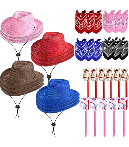 Amazon.com: Haysandy 24 Pcs Cow Print Cowgirl Cowboy Hats  display picture 2