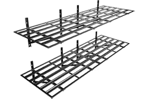 SunsGrove 2 Pack 2x6ft Heavy Duty Garage Wall Shelving, 1600LB Weight Capacity, 24"x72" Adjustable Commercial Grade Steel Storage Rack for Garage, Basement, Warehouse (Black)