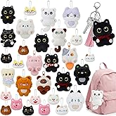 Jerify 30 Pcs Mini Cat Keychain Set Bag Charm Cute Cat Keychains Small Animals Gifts Ornaments Bulk for Backpacks Birthday Party Valentine's Day Gift