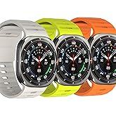 NTidea (3 Pack) Compatible with Samsung Galaxy Watch 7 Ultra 47mm Band (2024), Quick Release Soft Silicone Sport Strap Women Men Replacement Accessory Fit for Samsung Galaxy Watch Ultra Band, Set B