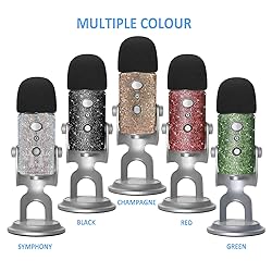 Blue Yeti Pop Filter - Cute Glitter Sticker, Bling