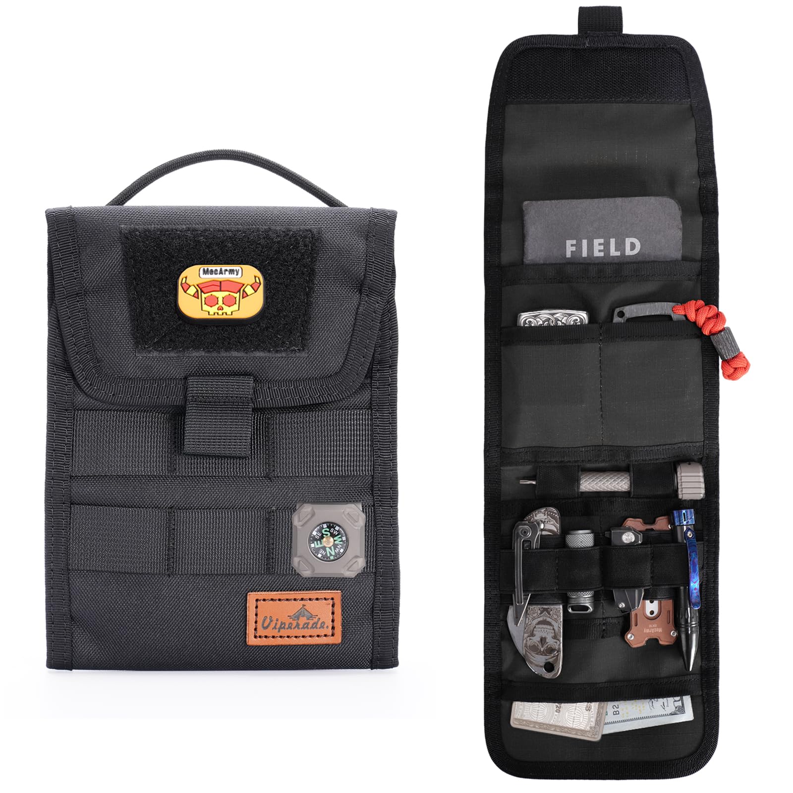 VIPERADE VE12 Folding EDC Organizer Pouch, Molle Tool Bag, Trifold Tool Pouch, Utility EDC Pocket Organizer for Outdoor and Daily Used