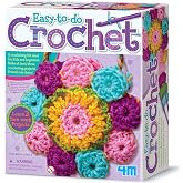 4M Easy-to-Do Crochet Kit - DIY Knitting Set for Beginners &amp; Kids Ages 8+ | All-in-1 yarn craft kit includes hooks and materials to create a mini bag, coasters, and placemat with ease