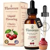 Flavoreen Cherry Extract &ndash; Highly Concentrated Liquid Flavoring - Water Soluble - for Drinks, Candy Making, Baking, Icing &amp; Sodas &ndash; Premium Cherry Fruit Flavor &ndash; Made in USA (Amber Glass Dropper Bottle)