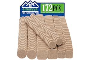 Felt Pads for Furniture, Furniture Pads (172PCS: Round and Square, Sizes: 1" and 3/4", Self-Adhesive, Beige) Furniture Pads t