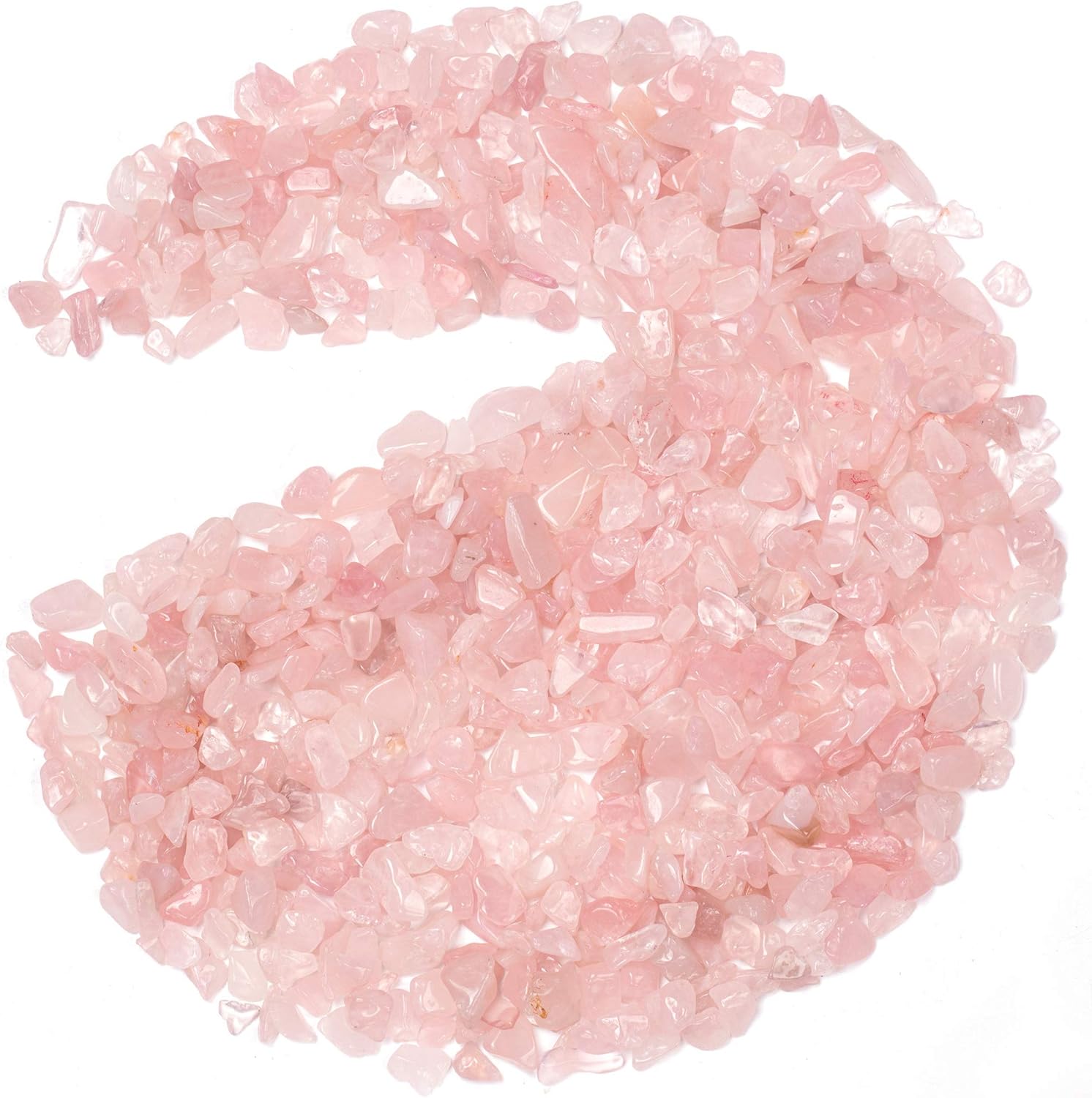 Hardscaping Materials - UU UNIHOM Rose Quartz Tumbled Chips Stone Crushed Crystal Quartz Irregular Shaped Stones for Home Decorative Stones Vases Plants Succulents Cactus 1pound(About 460 Gram)