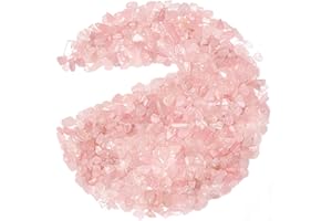 UU UNIHOM Rose Quartz Tumbled Chips Stone Crushed Crystal Quartz Irregular Shaped Stones for Home Decorative Stones Vases Plants Succulents Cactus 1pound(About 460 Gram)