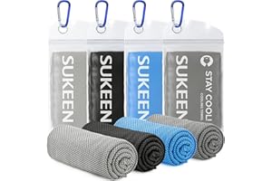Sukeen [4 Pack] Cooling Towel (40"x12"), Ice Towel, Soft Breathable Chilly Towel, Microfiber Towel for Yoga, Sport, Running, 