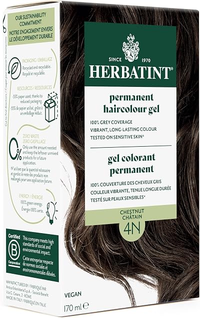 Herbatint Hair Dye 4N Chestnut Permanent Herbal Color Gel