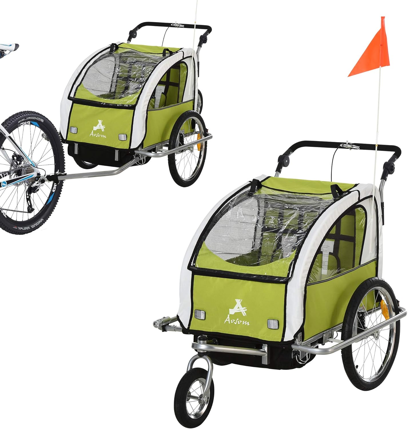 aosom double bike trailer