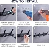 BOOKARROW Coat Hook Wall Mounted Matt Black Heavy Duty Aluminum Wall Coat Rack view 5