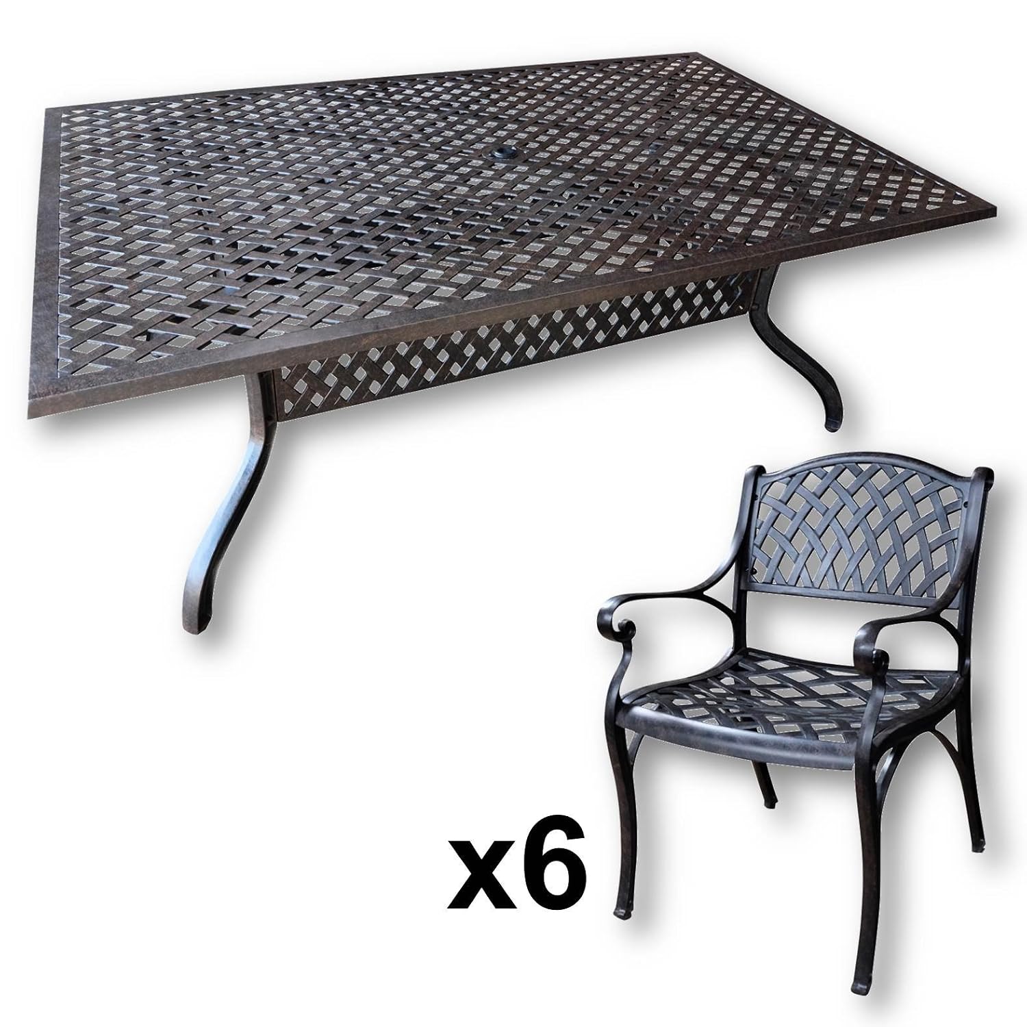 Lazy Susan - SOPHIA 200 x 120 cm Rechteckiger Gartentisch ...
