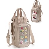 Trahzia Water Bottle Holder with Strap 40 oz Water Bottle Carrier Sling Bag | Fits 20-40 oz tumblers, Pin Display Window, Drawstring Closure, Adjustable Shoulder Strap