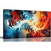 aburaeart Abstract Wall Art for Living Room Large Size - Modern Wall Art for Bedroom - Colorful Pictures Wall Decor Ready to Hang Size 29" x 59"