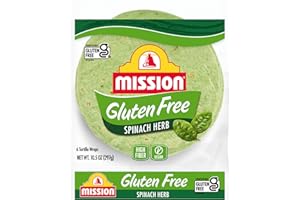 MISSION FOODS Mission Gluten Free Spinach Herb Tortilla Wraps, 6 Count, Trans Fat Free