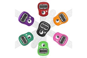 Rolpkaller Electronic Finger Counter, tasbeeh Counter,Pack of 7 Color, 5 Digit LCD Electronic Digital Display Resettable Fing