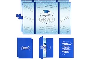 Vlipoeasn 2PCS Graduation Guest Book Alternative, Blue Silver Class of 2026 Graduation Party Decorations, Graduation Signatur