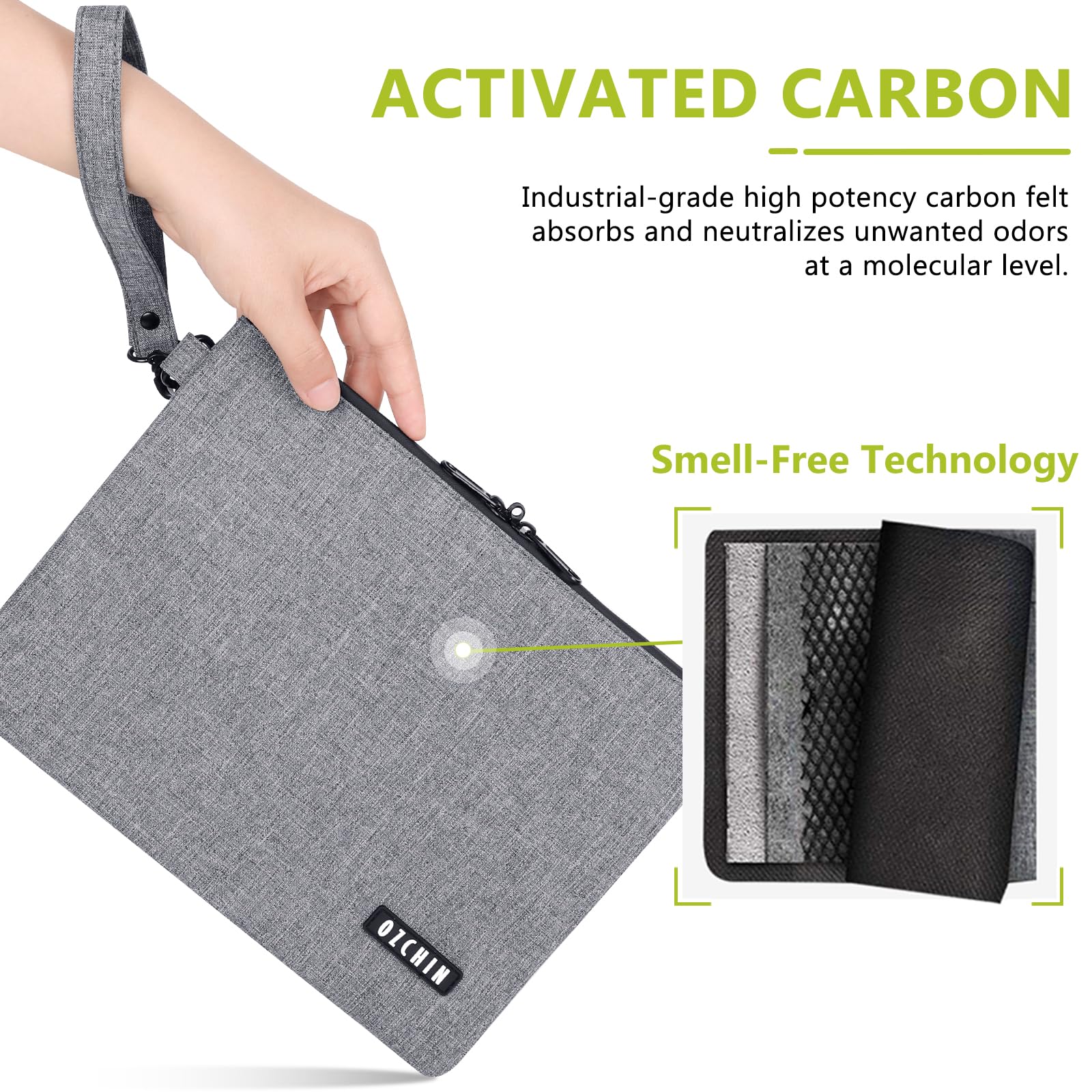 OZCHIN Smell Proof Bags Money Bag Certificates Organizer Lock Bag Travel Storage Case 11 x 8 inch with Combination Lock