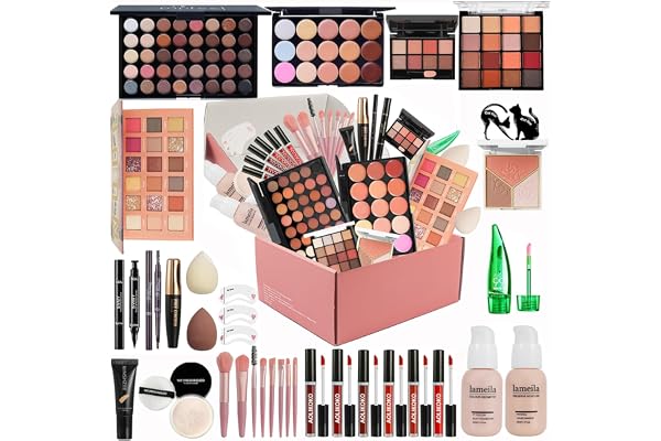 All in One Makeup Kit for Women Full Kit,Makeup Set for Women, Includes Eyeshadow Palette/Foundation/Lipstick/Eyeliner/Mascar