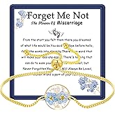 GIAYIER Miscarriage Gifts for Mothers, Forget Me Not Pressed Flowers Bracelet, Baby Loss Grief Sympathy Gift for Women, Child Loss Memorial Gifts Jewelry, Sympathy Bracelet Gifts for Women