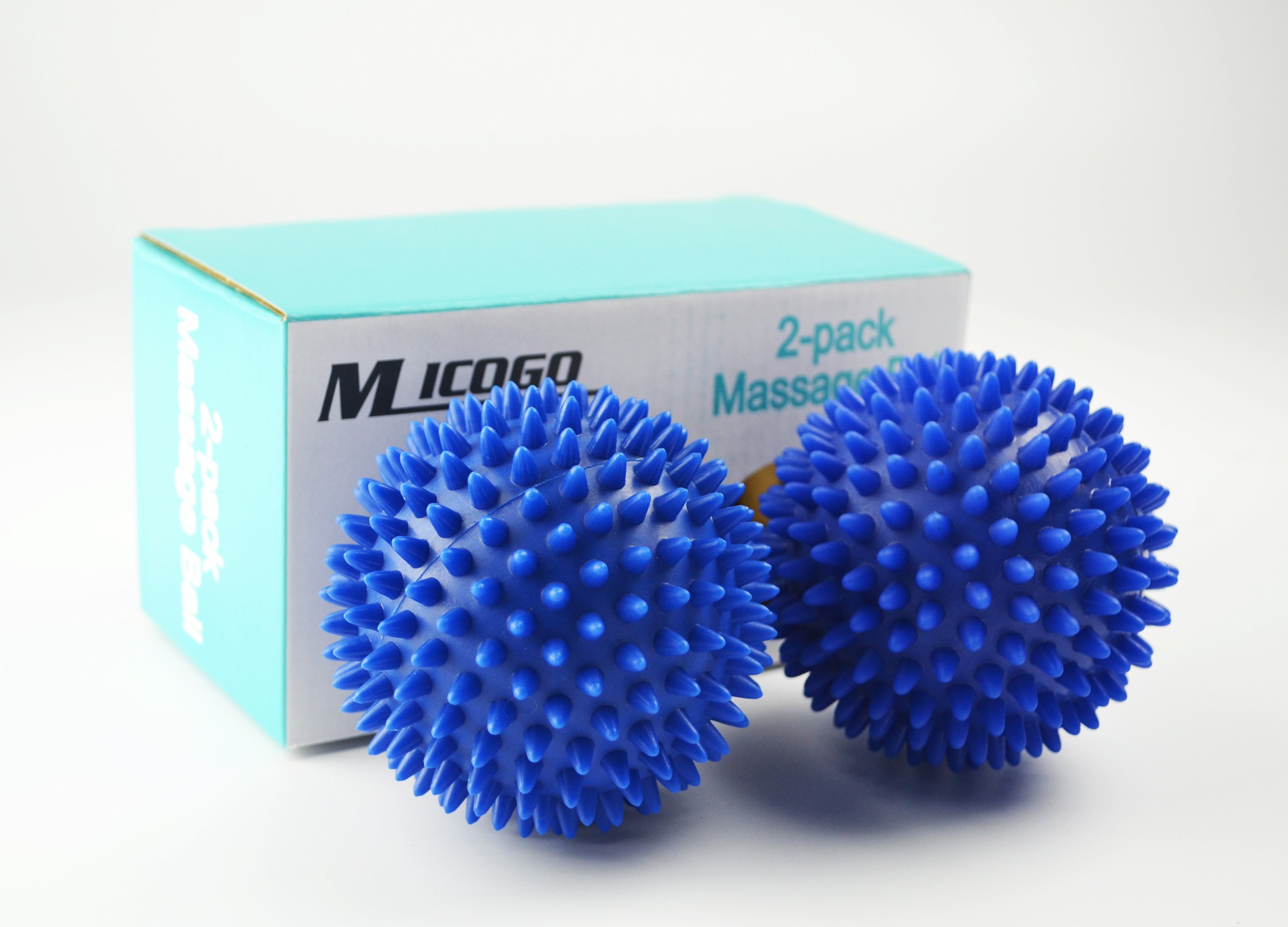 Micogo 9cm High Density Spiky Massage Ball for Tension Relief and Muscle Release , pack of 2