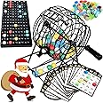 Queensell Bingo Game for Adults - Best Board Game With Metal Cage, Balls Set, and Cards - Family Game for Large Groups