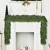 6FT Faux Cedar Garland Realistic,Real Touch Christmas Cedar Garland, Bendable Branches for Mantel Decor, Fireplace, Staircase, Table Centerpiece,Indoor/Outdoor Holiday Winter Decor (6FT)
