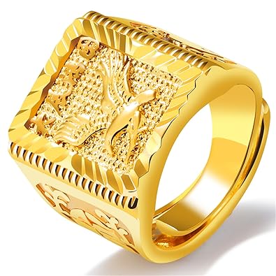 Lohome Fashion Rings 18k Gold Tone Flying Eagle Traditional