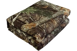 GRVCN Camo Burlap Cradle Mesh Fabric - 75D Camouflage Netting Cover for Hunting Ground Blinds, Camping Military Tree Stands