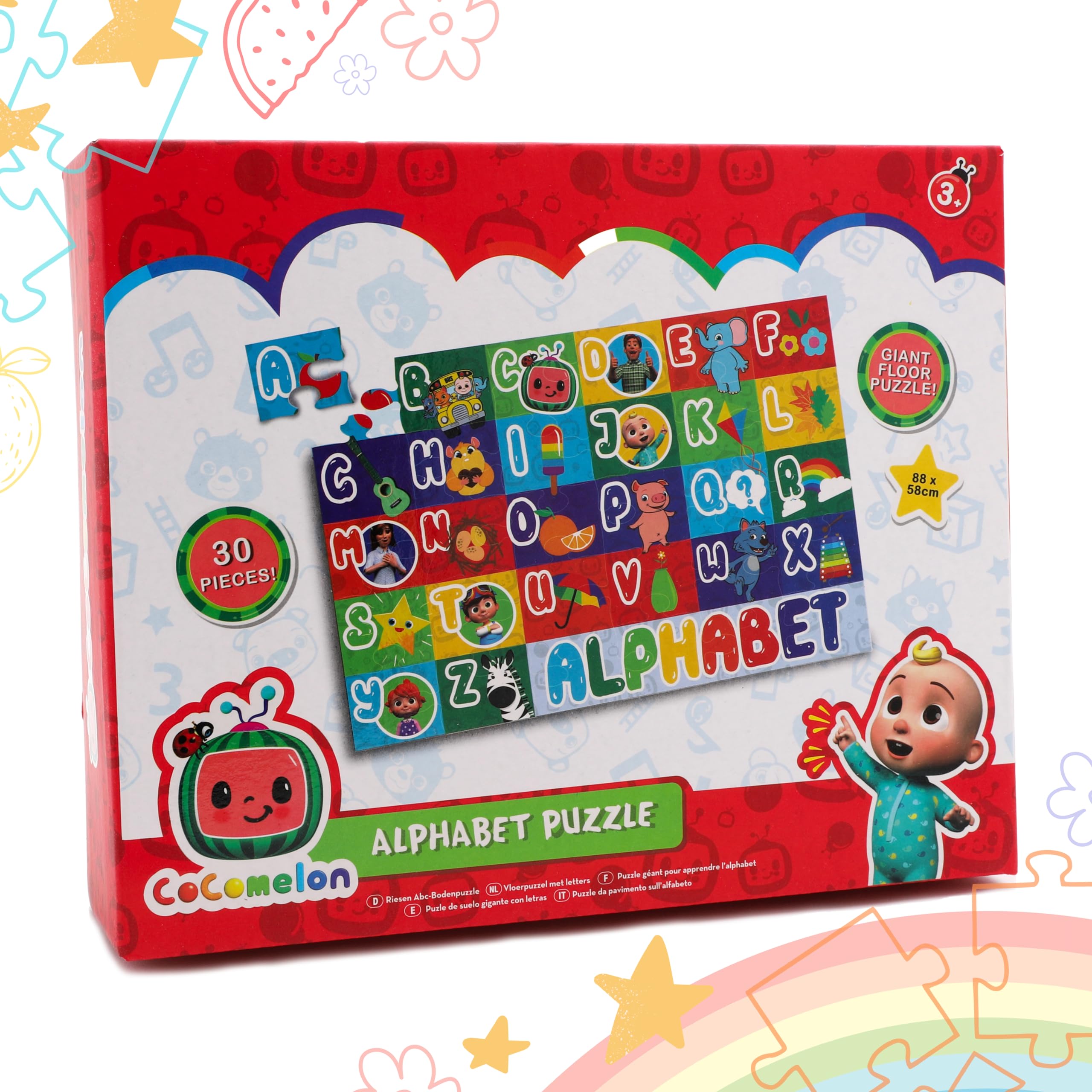 Toyland® 30 Piece Cocomelon Alphabet Jigsaw Puzzle - 88 x 58cm - Early Learning & Development Toys - Ages 3+